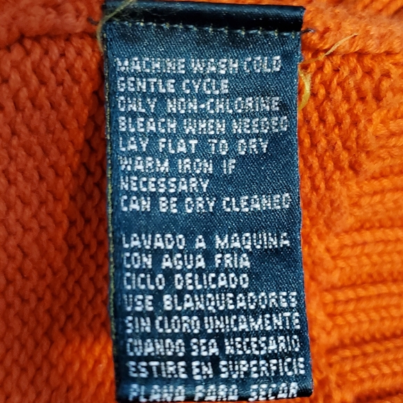 Men's Ralph Lauren 1/4 Zip Cotton Knit Orange Sweater Embroidered Logo Size M - Picture 14 of 15